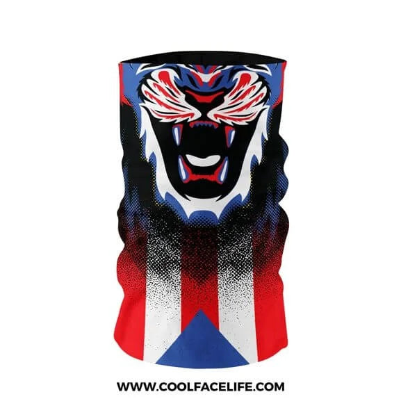 Glow Puerto Rico Flag Face Bandana